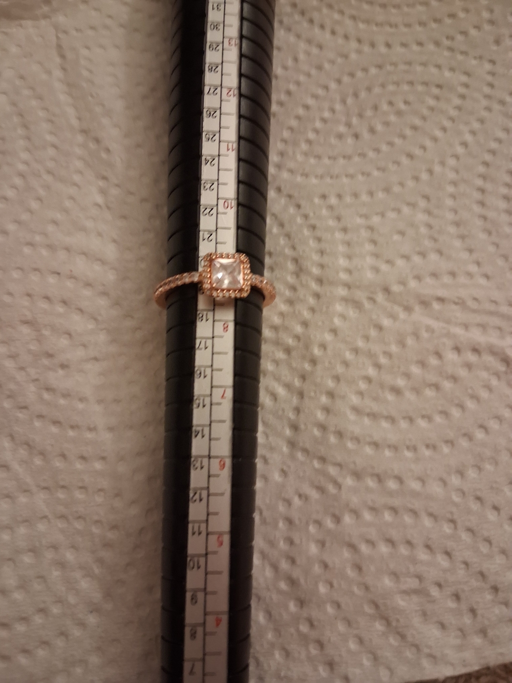 Rose Gold Square Halo Cubic Zirconia Ring - Women Jewelry Sell As It Is